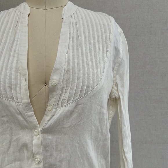 Marks & Spencers White Linen Long Shirt - 10 (M) - Picture 2 of 7